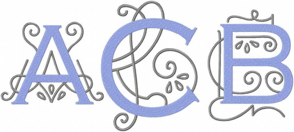 Penny Monogram Font  Comes in 2,3,4,5,6,7 inch sizes - machine Embroidery Font