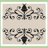 Split Damask Monogram Border