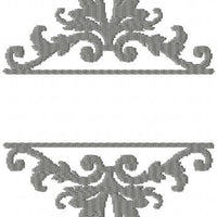 Damask Split Monogram Name Frame