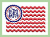 American Flag Monogram Frame - Machine Embroidery Design