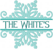Snowflake Split Name frame - comes in 3 sizes