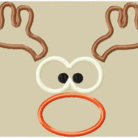 Reindeer Face - 2 ways - Applique and full stitch versions in various sizes