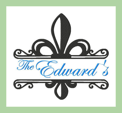 Split Fleur De Lis Name Frame 1