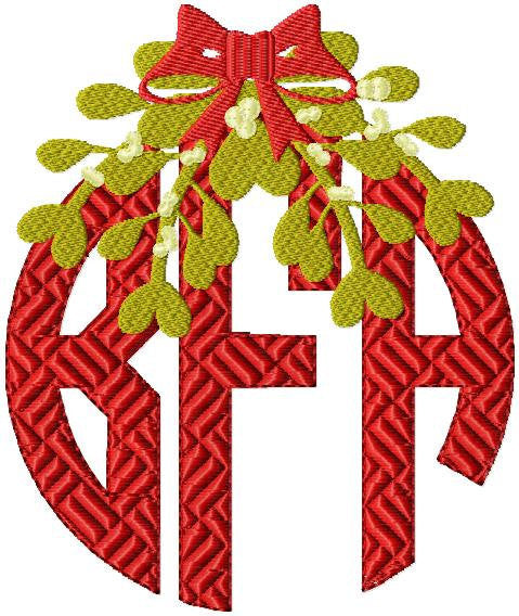 Mistle Toe Monogram Topper - comes in 4 sizes to fit 2,3,4 and 5 inch letters