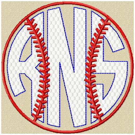 Baseball Monogram Frame - sizes to fit 4,3.5,3,2.5,2 inch letters