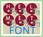 Helmet Font Football Helmet - comes in 2.5,3.5, and 4.5 inch sizes Machine Embroidery Font -