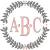 Laurel Circle - monogram Frame