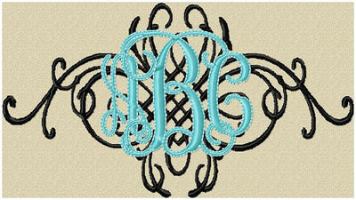 Filigree Design in Satin stitch and outline in Triple Bean Stitch