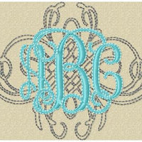 Filigree Design in Satin stitch and outline in Triple Bean Stitch