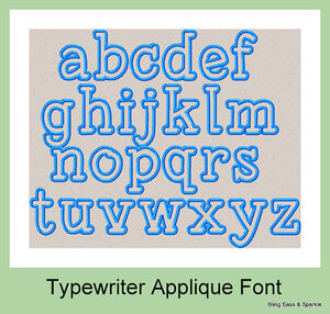 Typewriter Applique Font - Upper and Lower Case  3 Inch