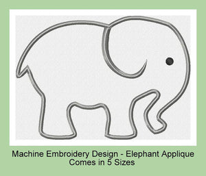 Elephant Applique Comes in 5 sizes