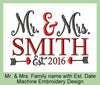 Mr. & Mrs. Family Name Frame with Date