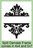 Split Damask Name Frame - Comes in 4x4 and 5x7 Sizes