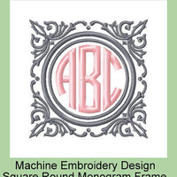 Square Round Machine Embroidery Design - Comes in 4,