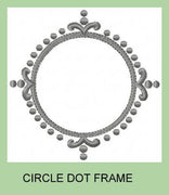 Circle Dot Monogram Frame - Machine Embroidery Design