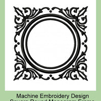 Square Round Machine Embroidery Design - Comes in 4,