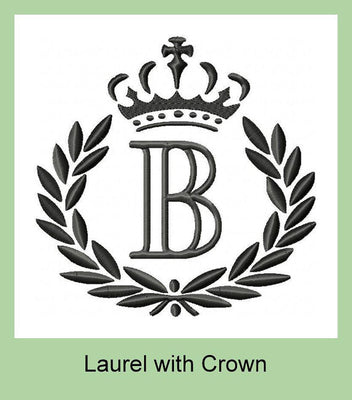 Laurel Crown Fluer De Lis - Machine Embroidery Design