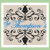 Split Damask Monogram Border