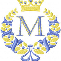 Laurel Wreath with Crown and Ribbon - Machine Embroidery Design