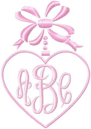 Heart and Bow Monogram Frame - Comes in 4 sizes