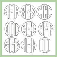 Blanket Stitch Circle Font - 8 inch size - machine embroidery Font