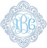 Curly Monogram Frame - machine embroidery design - Comes in 4,5,6,7,8,9 inch Sizes