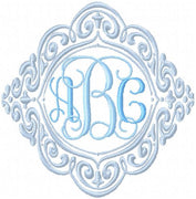 Curly Monogram Frame - machine embroidery design - Comes in 4,5,6,7,8,9 inch Sizes