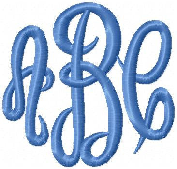 Empress Monogram Font - Machine Embroidery font - 1,2,3 inch sizes