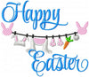 happy easter bunny embroidery design 