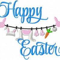 happy easter bunny embroidery design 