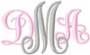 Fancy Vines Interlocking Font - Comes in 1.5,2.0,2.75,3.0 and 3.75  Inches in Size - Machine Embroidery Monogram Font