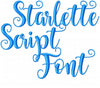 Starlette Script Font - Comes in 2 Sizes - upper and lower case - Machine Embroidery Font