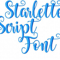 Starlette Script Font - Comes in 2 Sizes - upper and lower case - Machine Embroidery Font