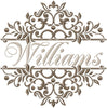 Split Flourish Floral Name Frame - machine Embroidery Design