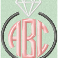 Engagement Ring  Monogram Border Frame - Topper