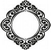 Curly Monogram Frame - machine embroidery design - Comes in 4,5,6,7,8,9 inch Sizes