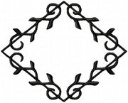 diamond shaped embroidery monogram frame