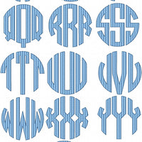 Stripe Circle Monogram Font