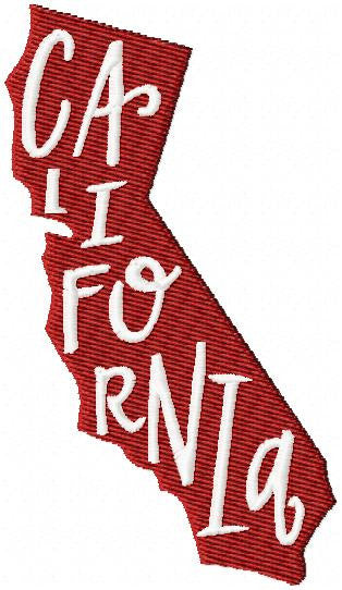 California State Silhouette - Machine Embroidery Design