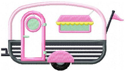 Camper Applique Design - Machine Embroidery Design