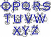 Penny Monogram Font  Comes in 2,3,4,5,6,7 inch sizes - machine Embroidery Font