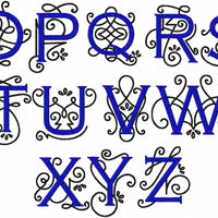 Penny Monogram Font  Comes in 2,3,4,5,6,7 inch sizes - machine Embroidery Font