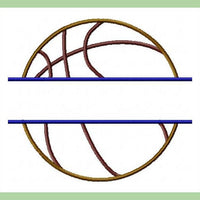 Split Basketball Applique Design - with Name Frame