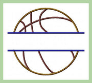 Split Basketball Applique Design - with Name Frame