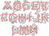 Penny Monogram Font  Comes in 2,3,4,5,6,7 inch sizes - machine Embroidery Font