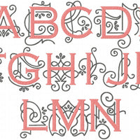 Penny Monogram Font  Comes in 2,3,4,5,6,7 inch sizes - machine Embroidery Font