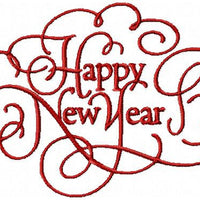 Happy New Year Machine Embroidery Design