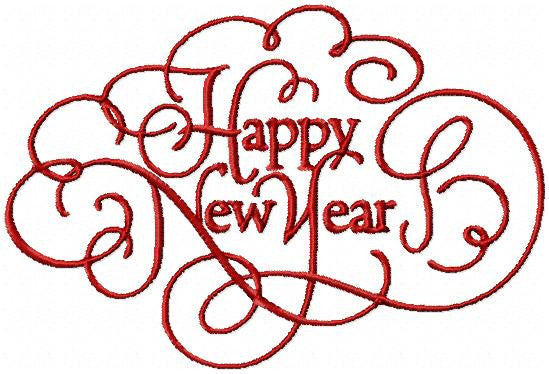 Happy New Year Machine Embroidery Design