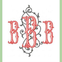 Filligree Monogram Font - comes in 3.25 inch and 5.25 inch sizes