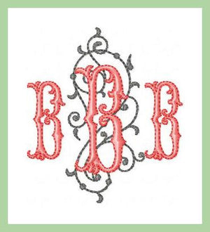 Filligree Monogram Font - comes in 3.25 inch and 5.25 inch sizes